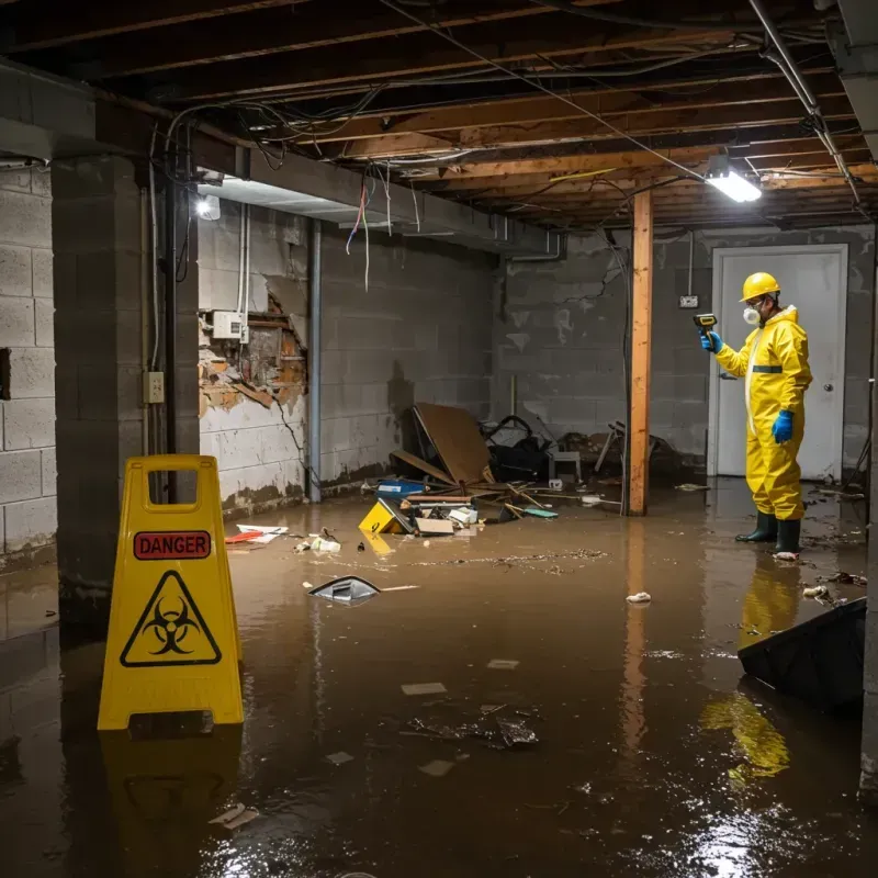 Flooded Basement Electrical Hazard in Williamston, MI Property