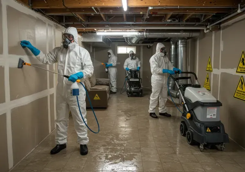 Basement Moisture Removal and Structural Drying process in Williamston, MI